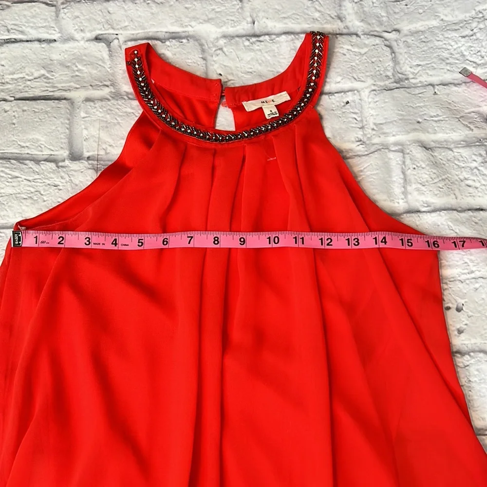 Mine Red Flared Summer Red Dress - Picture 4 of 5
